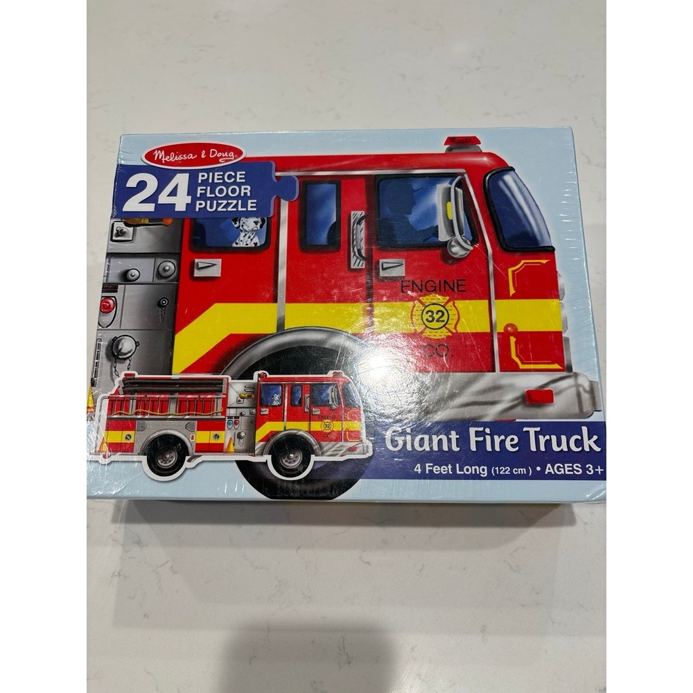 NEW !! Melissa and Doug Giant Fire Truck Puzzle 4 Feet Long !